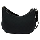 GUCCI GG Canvas Shoulder Bag Black Silver 181092 Auth BA4964-3