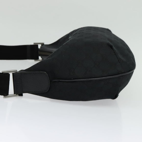 GUCCI GG Canvas Shoulder Bag Black Silver 181092 Auth BA4964