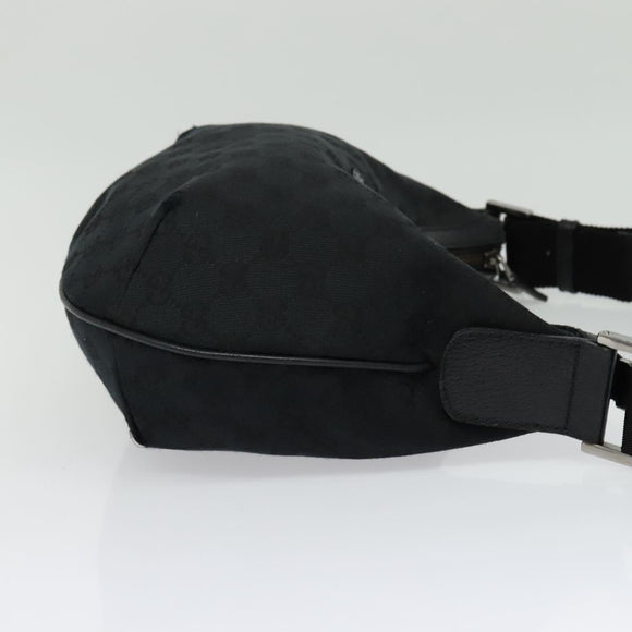 GUCCI GG Canvas Shoulder Bag Black Silver 181092 Auth BA4964