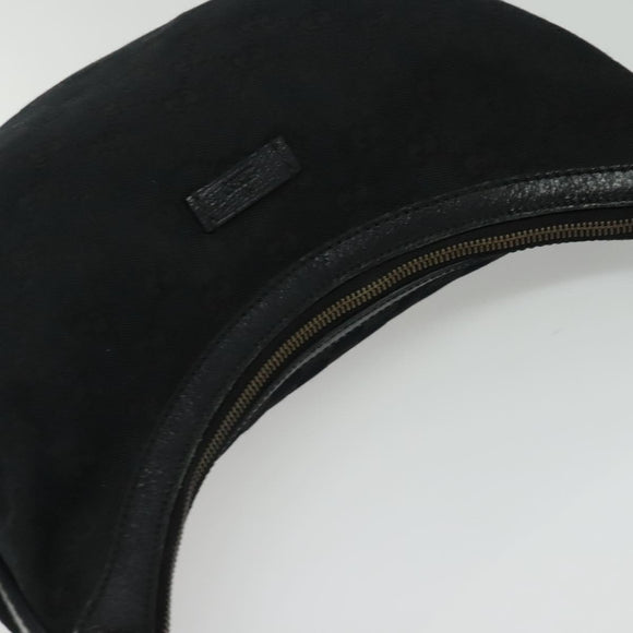 GUCCI GG Canvas Shoulder Bag Black Silver 181092 Auth BA4964