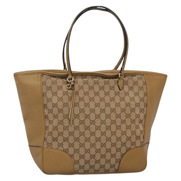 GUCCI GG Canvas Tote Bag Beige Gold 323671 Auth BA4965
