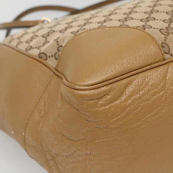 GUCCI GG Canvas Tote Bag Beige Gold 323671 Auth BA4965