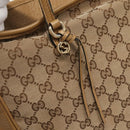 GUCCI GG Canvas Tote Bag Beige Gold 323671 Auth BA4965-10