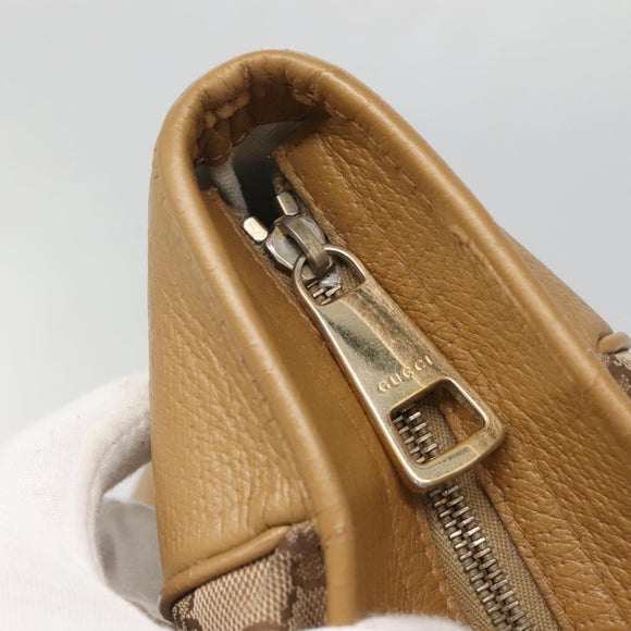 GUCCI GG Canvas Tote Bag Beige Gold 323671 Auth BA4965