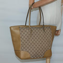 GUCCI GG Canvas Tote Bag Beige Gold 323671 Auth BA4965-22