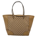 GUCCI GG Canvas Tote Bag Beige Gold 323671 Auth BA4965-2