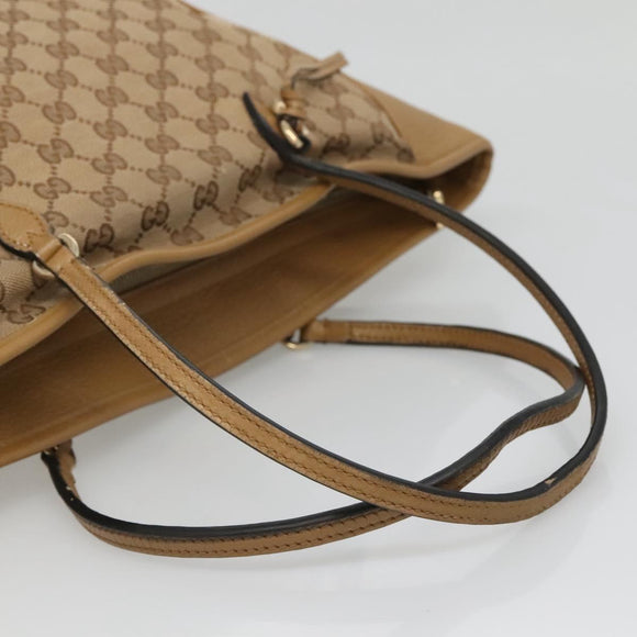 GUCCI GG Canvas Tote Bag Beige Gold 323671 Auth BA4965