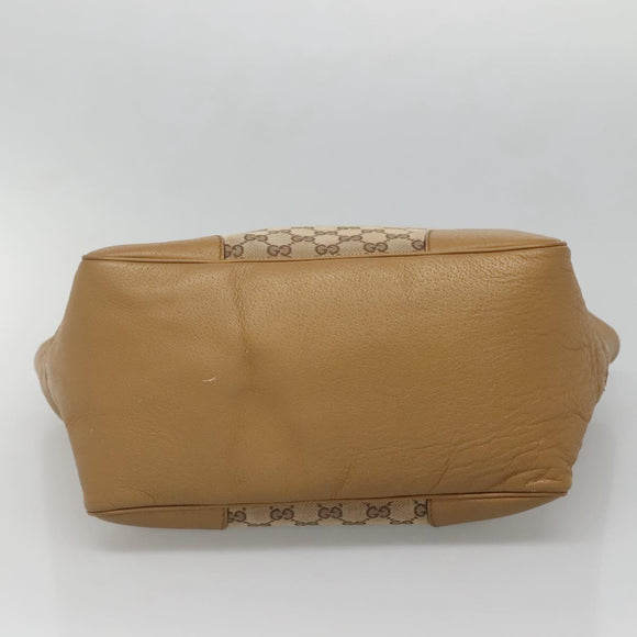 GUCCI GG Canvas Tote Bag Beige Gold 323671 Auth BA4965