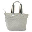 GUCCI GG Canvas Tote Bag Silver 131231 Auth BA4967-1