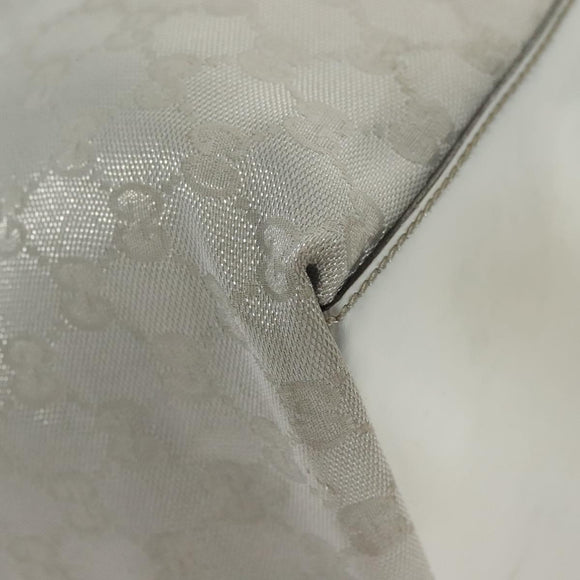 GUCCI GG Canvas Tote Bag Silver 131231 Auth BA4967