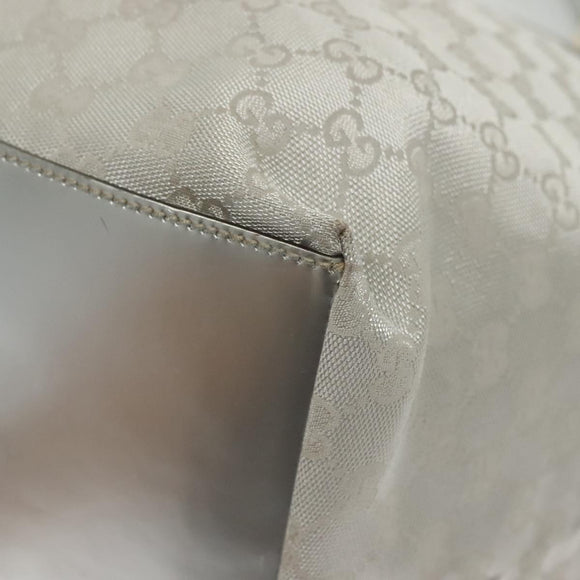 GUCCI GG Canvas Tote Bag Silver 131231 Auth BA4967