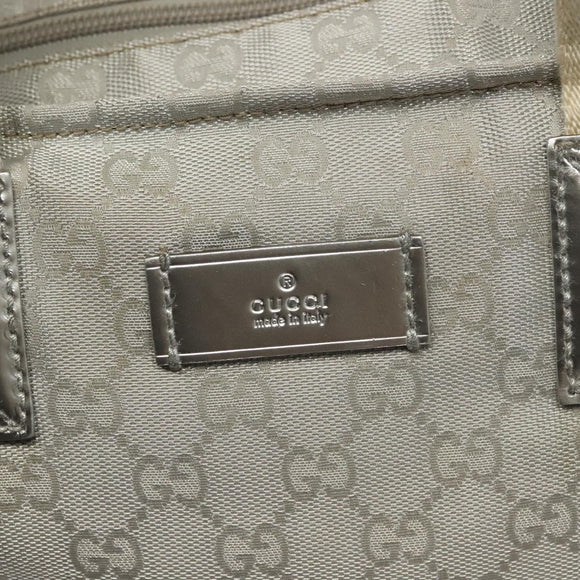 GUCCI GG Canvas Tote Bag Silver 131231 Auth BA4967