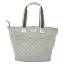GUCCI GG Canvas Tote Bag Silver 131231 Auth BA4967-13