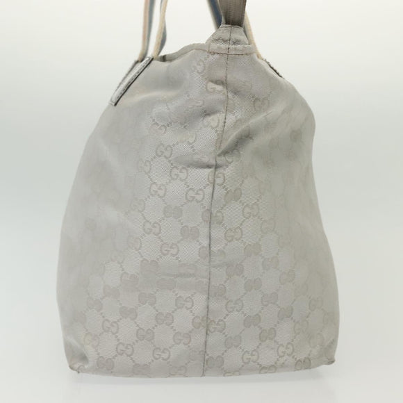 GUCCI GG Canvas Tote Bag Silver 131231 Auth BA4967