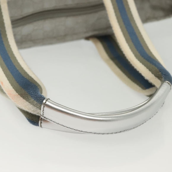 GUCCI GG Canvas Tote Bag Silver 131231 Auth BA4967