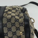 GUCCI GG Canvas Sherry Line Boston Bag Navy Gold 247205 Auth BA4968-16