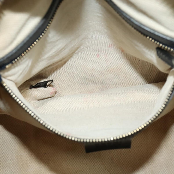 GUCCI GG Canvas Sherry Line Boston Bag Navy Gold 247205 Auth BA4968