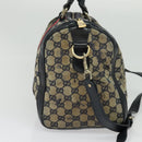 GUCCI GG Canvas Sherry Line Boston Bag Navy Gold 247205 Auth BA4968-3