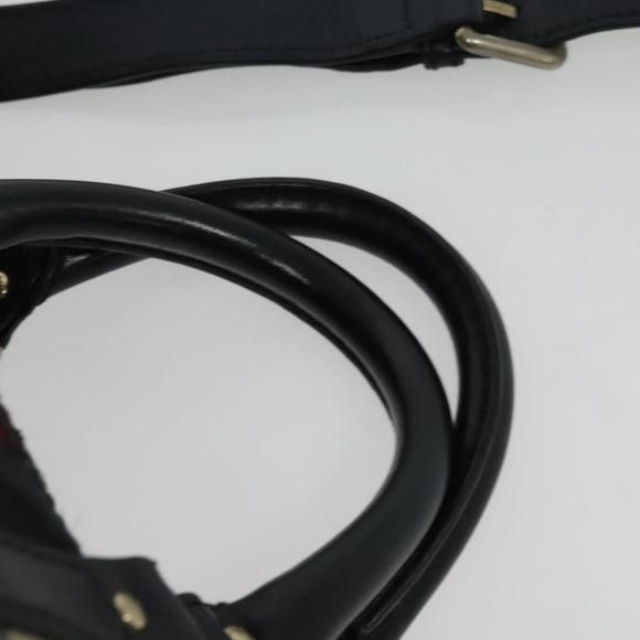 GUCCI GG Canvas Sherry Line Boston Bag Navy Gold 247205 Auth BA4968