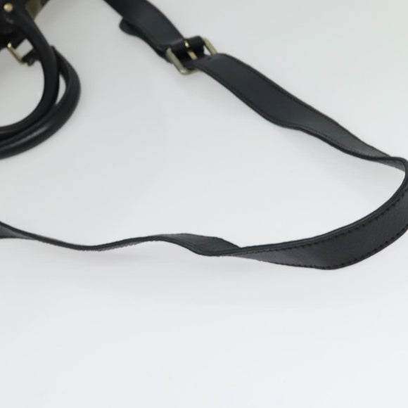 GUCCI GG Canvas Sherry Line Boston Bag Navy Gold 247205 Auth BA4968