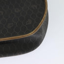 Christian Dior Honeycomb Canvas Shoulder Bag PVC Leather Black Brown Auth BA497-16