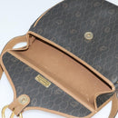 Christian Dior Honeycomb Canvas Shoulder Bag PVC Leather Black Brown Auth BA497-10
