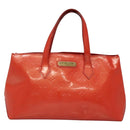 LOUIS VUITTON Monogram Vernis Wilshire PM Bag Orenge Sunset M93644 Auth BA4975-2