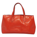 LOUIS VUITTON Monogram Vernis Wilshire PM Bag Orenge Sunset M93644 Auth BA4975-3