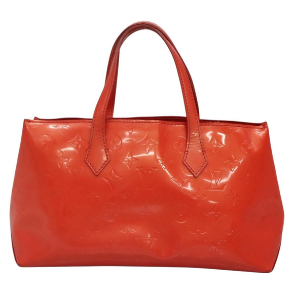 LOUIS VUITTON Monogram Vernis Wilshire PM Bag Orenge Sunset M93644 Auth BA4975