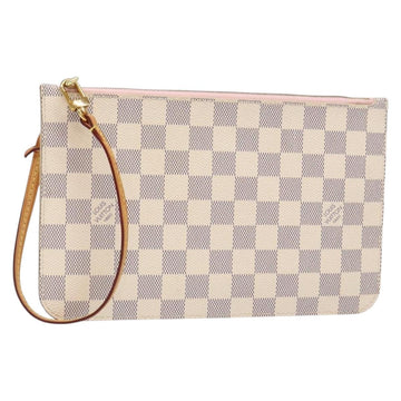 LOUIS VUITTON Damier Azur Neverfull MM Pouch LV Auth BA4978