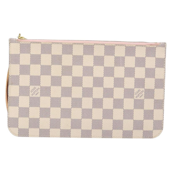LOUIS VUITTON Damier Azur Neverfull MM Pouch LV Auth BA4978