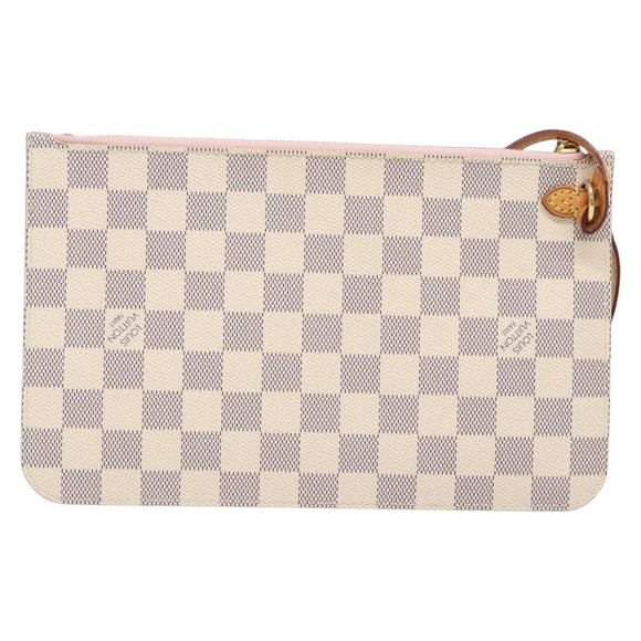 LOUIS VUITTON Damier Azur Neverfull MM Pouch LV Auth BA4978