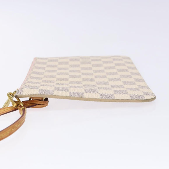 LOUIS VUITTON Damier Azur Neverfull MM Pouch LV Auth BA4978