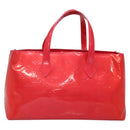 LOUIS VUITTON Vernis Wilshire Boulevard Hand Bag Rose Pop M93643 LV Auth BA5004-3