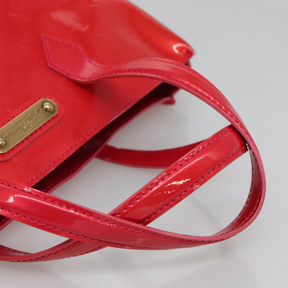 LOUIS VUITTON Vernis Wilshire Boulevard Hand Bag Rose Pop M93643 LV Auth BA5004
