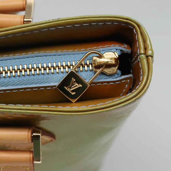 LOUIS VUITTON Monogram Vernis Houston Hand Bag Baby Blue M91005 LV Auth BA5011