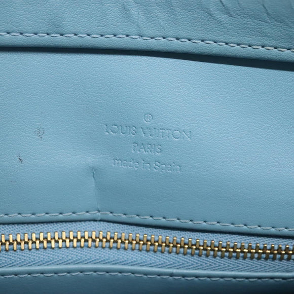 LOUIS VUITTON Monogram Vernis Houston Hand Bag Baby Blue M91005 LV Auth BA5011