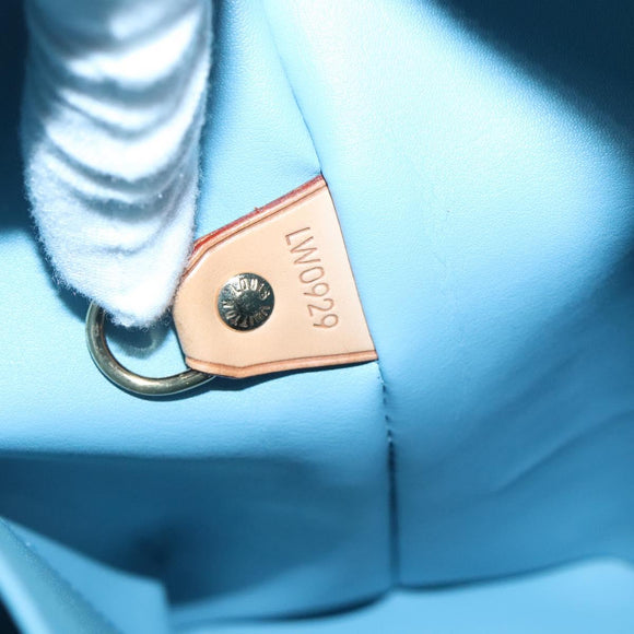 LOUIS VUITTON Monogram Vernis Houston Hand Bag Baby Blue M91005 LV Auth BA5011