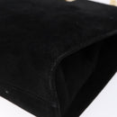 Salvatore Ferragamo Gancini Chain Shoulder Bag Suede Black Gold Auth BA5012-9