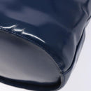 Salvatore Ferragamo Gancini Shoulder Bag Enamel Blue Silver Auth BA5013-15