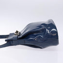 Salvatore Ferragamo Gancini Shoulder Bag Enamel Blue Silver Auth BA5013-4