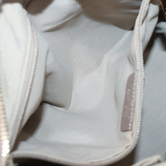 Salvatore Ferragamo Vala Hand Bag Nylon Beige Gold Auth BA5017