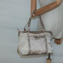 Salvatore Ferragamo Vala Hand Bag Nylon Beige Gold Auth BA5017-23