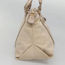 Salvatore Ferragamo Vala Hand Bag Nylon Beige Gold Auth BA5017-4