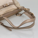 Salvatore Ferragamo Vala Hand Bag Nylon Beige Gold Auth BA5017-7