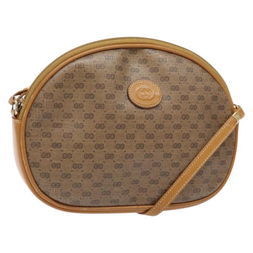 GUCCI Micro GG Supreme Shoulder Bag PVC Beige Gold Auth BA5021