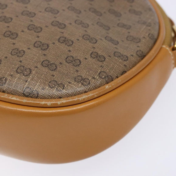 GUCCI Micro GG Supreme Shoulder Bag PVC Beige Gold Auth BA5021