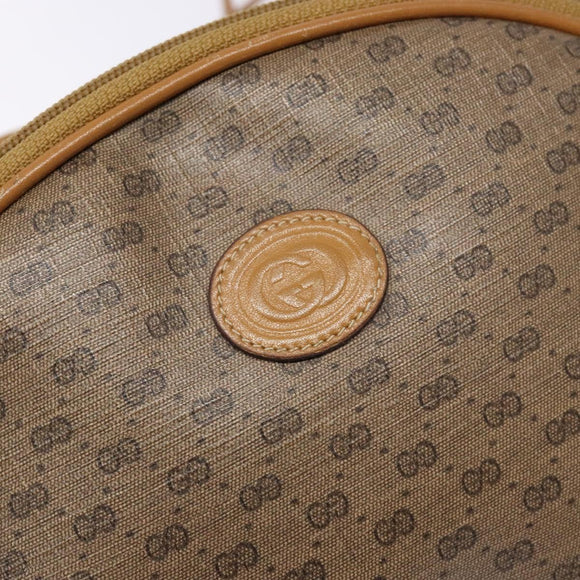 GUCCI Micro GG Supreme Shoulder Bag PVC Beige Gold Auth BA5021