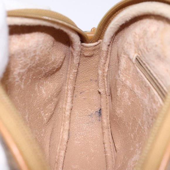 GUCCI Micro GG Supreme Shoulder Bag PVC Beige Gold Auth BA5021