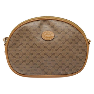 GUCCI Micro GG Supreme Shoulder Bag PVC Beige Gold Auth BA5021 - 0